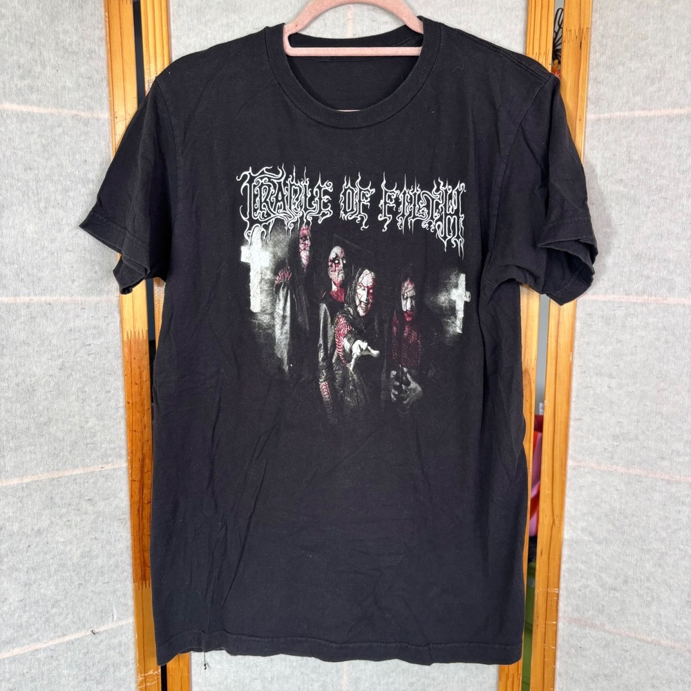 VTG Y2K Cradle‎ of Filth Band T Shirt Black Men's Size Medium Graphic Te
